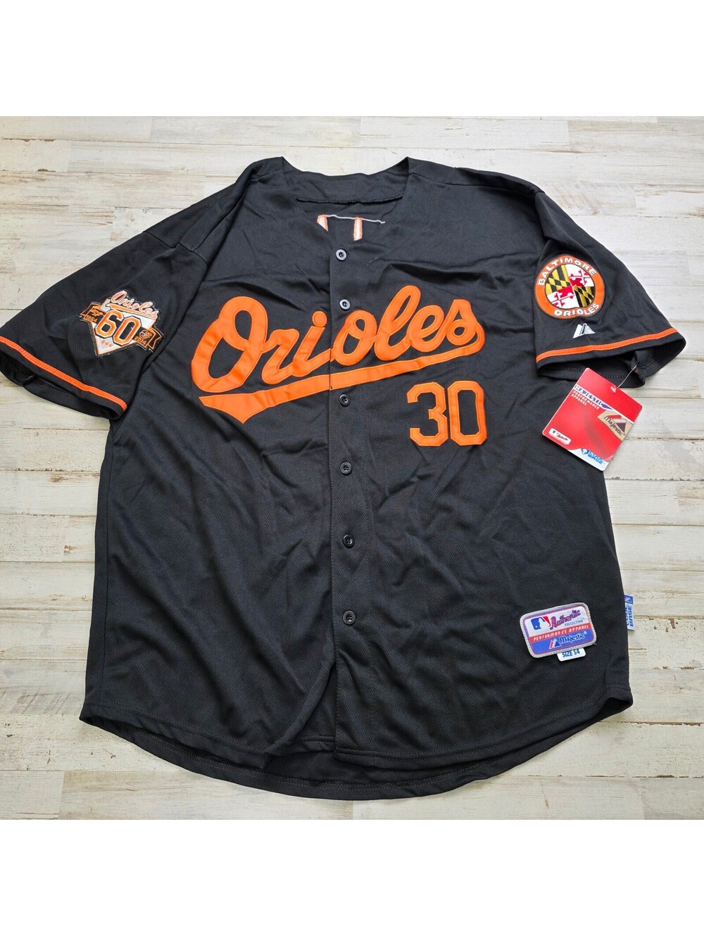 Majestic Orioles Chris Tillman #30 Cool Base Jersey Size 54 Black NWT Stitched